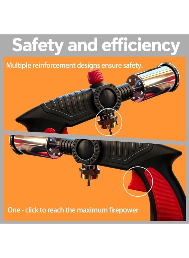 PEETTA Powerful Propane Grill Torch Gun,Propane Torch Gun, High Heat Torch Gun with Adjustable Flame & Safety Lock,1-Touch Ignition for BBQ Grilling,Charcoal Lighter(without propane tank) - Image 4
